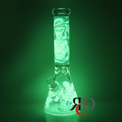 WATER PIPE GLOW IN DARK BEAKER WP25023 1CT